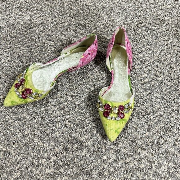 Ivanka Trump Pointed Toe D'Orsay Flats Tadora Bejeweled Embellished 6.5 M New - Picture 3 of 9